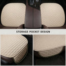 Beige Back Seat Cover Rear Car Seat Cover for Cars Truck SUV Seat Covers with Storage Pocket Bottom Auto Seat Cushion Pad Mat for Most Vehicles-Beige 1 Pcs-3