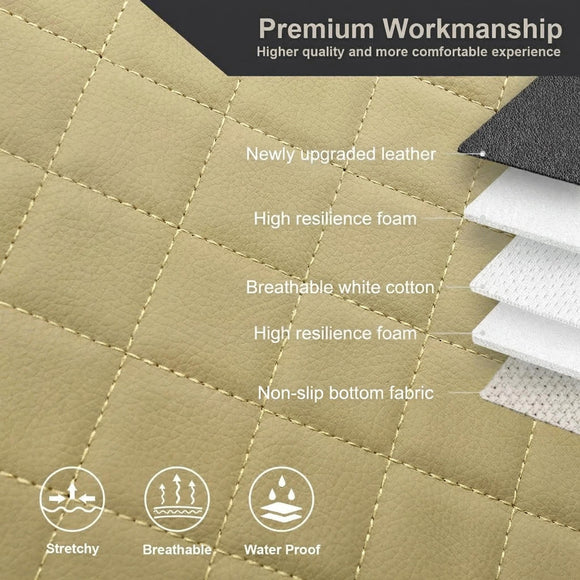 Front Seat Covers for Bucket Seats Faux Leather Seat Covers Universal for Most Cars SUV and Mini Van (Beige)