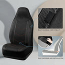 High Back Front Car Seat Covers - Sports Carbon Fiber Mesh Design Universal Fit Airbag Compatible (Black)-5
