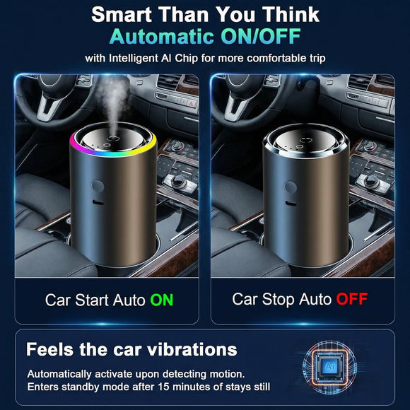 Smart Car Air Freshener Diffuser Car Diffuser Air Fresheners Long Lasting with 100ml Capacity Essential Oil Last 6 Months RGB Music Syncing Light Auto On/Off 5 Adjustable Car freshener Ocean