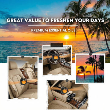 Car Air Freshener Vent Clips 8 PK 6 Hawaiian 2 New Car Car Fresheners for Men Women Up to 240 Days Natural Odor Eliminator - 0