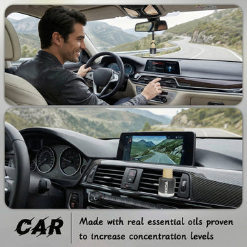 Car Air Fresheners for Men | 10ml Air Freshener | Strong Perfume Hanging Diffuser with Odour Eliminaor Technology | Car Accessories | Car Scents Air Fresheners by Ikeda (Square New Car) - 0