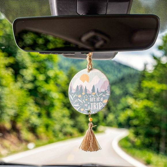 Essential Oil Air Freshener for Cars Set of 2 Home & Office - Colorful Decorative Hanging Air Freshener with Tassel Buttercup Vanilla Scented