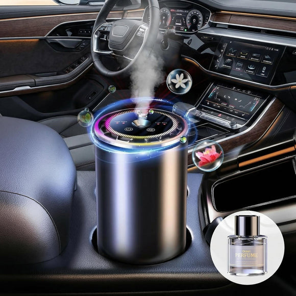 2025 Upgraded Smart Car Air Fresheners Diffuser with Starry Sky Projection Adjustable Scent Essential Oil Diffusers for Automatic On/Off Automatic Aroma Diffuser with 50ml Car Perfume- Ocean