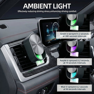 Smart Car Air Freshener Diffuser - Rechargeable Car Diffuser with 3 Modes Ultrasonic Aroma Diffuser with 4 Essential Oils Long-Lasting Freshener for Women and Men