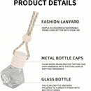 5PCS Hanging Car Air Freshener Auto Interior Decoration 8 ml Oil Diffuser Perfume Aromatherapy Pendant Empty Glass Bottle Fragrance Ornament with Vent Clip Wooden Cap and Rope (5 Rhombic)-3