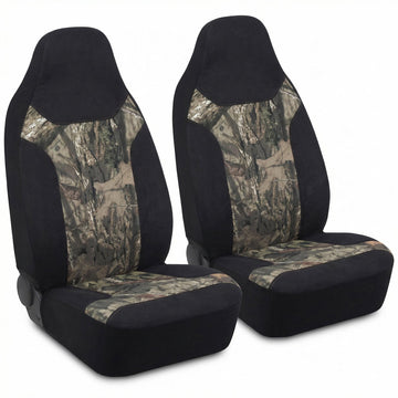 High Back Camo Seat Covers Airbag Compatible Large Size to Fit Truck Seats - Made with Cotton & Suede Fabric - Official Licensed Product