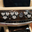 8 Pcs Bling Heart Air Vent Clips Crystal Car Fresheners Diffuser With Rhinestone Decoration Cute Interior Accessories for Women Girls (Silver)-3