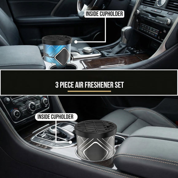 Involve Car Air Freshener Pack of 3 - Black ice Ocean & Flora - Strong Fiber Air Freshener | Car Perfume | Long Lasting Fresheners - (35g x 3)