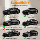Leather Seat Back Protector Designed for Tesla Model Y Model 3 Model S/X Accessories(Includes 2025 New Model Y & 2024-2025 Model 3 Highland) Wear-Resistant Kick Mats with Organizer Pocket Set of 2-4