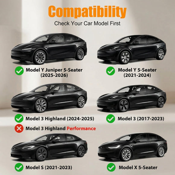 Leather Seat Back Protector Designed for Tesla Model Y Model 3 Model S/X Accessories(Includes 2025 New Model Y & 2024-2025 Model 3 Highland) Wear-Resistant Kick Mats with Organizer Pocket Set of 2