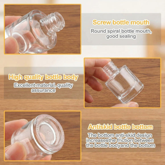20 Pcs 8ml Hanging Car Air Freshener Diffuser Empty Clear Glass Essential Diffuser Oil Aromatherapy Fragrance Perfume Pendant Glass Vials with Wooden Caps & Hanging String Cylindrical