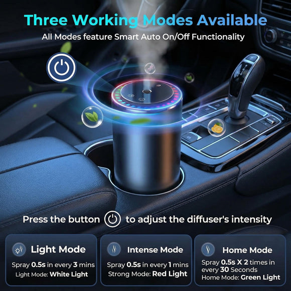 Smart Misting FreshenerAI Auto On/Off Essential Oil Car Air DiffuserWireless Battery PoweredLong-Lasting ScentUltra-QuietRomantic Star ProjectionHome & Car UseIdeal Gift