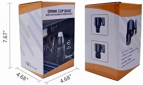 Expandable Car Cup Holder NEW 3-in-1 with Phone Holder and Card Slot Adjustable Cup Holder for Car Cup Holder Expander Suitable for bottles ranging from 10 oz to 38 oz Large Cup Holder Adapter for Car