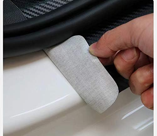 4Pcs Car Door Sill Protector Reflective 4D Carbon Fiber Leather Sticker Decoration Door Entry Guard Accessories Compatible with Colo4x4rado Off Road (Red)