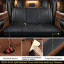 F150 Rear-only Seat Covers J03-Q3 with Waterproof Faux Leather Fit 2015-2025 Ford F150 and 2017-2025 F250 F350 F450 (Rear only Black)-5