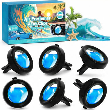 Car Air Freshener Vent Clips Ocean Scent 6 Pack Long Lasting Scent Up to 180 Days Car Fresheners
