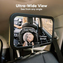 Large Shatterproof Baby Car Mirror - Safety Baby Car Seat Mirror - Baby Car Mirror for Back Seat Rear Facing Infant - Car seat Mirrors - Fully Assembled Baby Mirror For Car (Matte Black)-5