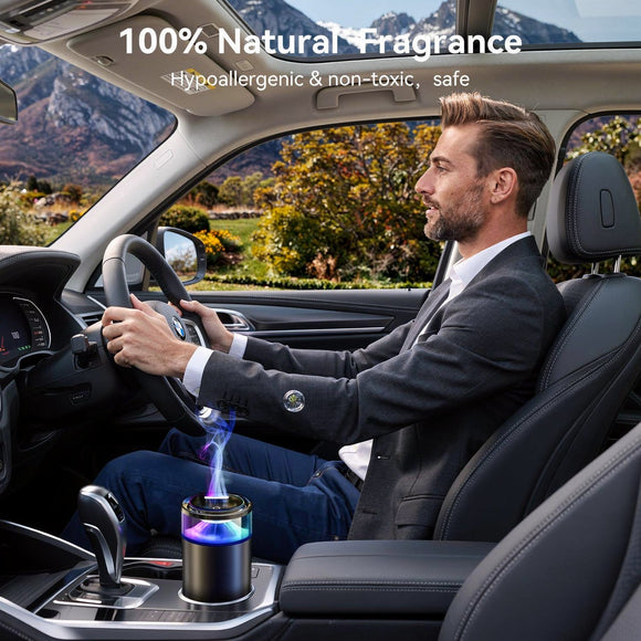 2025 Upgraded Smart Car Air Freshener Diffuser New Car Smell Air Freshener Long Lasting Auto On/Off Adjustable Modes Car Scent with 8 Ambient Lights Car Diffusers for Essential Oil(Grapefruit)