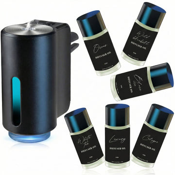 Car Air Freshener Three Adjustable Modes Intelligent Car Aroma Diffuser Rechargeable Car Aroma Diffuser Black