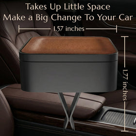 Premium Quality Car Air Freshener Leather and Metal Design Scent Vent Clip Diffuser New Natural Fragrance Diffuser for Car with 3 Refill Scented Discs and Gift Box(Truffle Brown) - 0