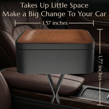 Premium Quality Car Air Freshener Leather and Metal Design Scent Vent Clip Diffuser New Natural Fragrance Diffuser for Car with 3 Refill Scented Discs and Gift Box(Truffle Brown) - 0