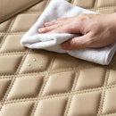 Beige Back Seat Cover Adjustable Leather Rear Seat Cover Car Back Seat Cover with Breathable Non-Slip Universal Fit for Most Cars Sedan SUV Pickup Truck (Back Row/Beige)-3