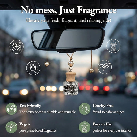 Hanging Car Air Freshener 2 Pack Long Lasting Car Fresheners Natural Fragrance Cars Essential Oil Diffuser for Home Office - Warm & Soft Mahogany