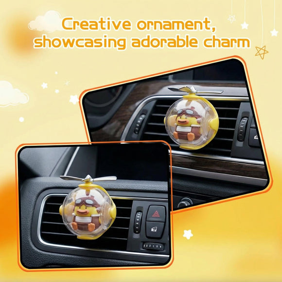 Yellow Duck Car Air Freshener with 6 Colors LED Lights & 4 Scented Pads Light Scent Decorative Auto Accessories