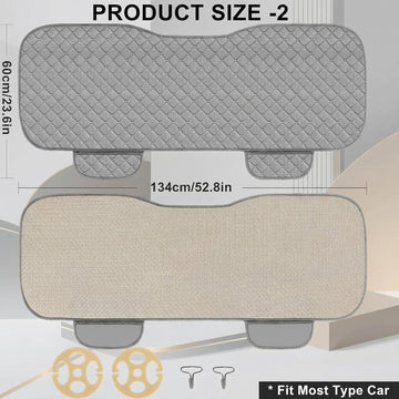 Car Seat Covers Universal Seat Covers for Car Accessories with Storage Pockets Car Front Seat Covers and Rear Bench Coverfor Automotive SUV Truck and Van(Grey) - 0