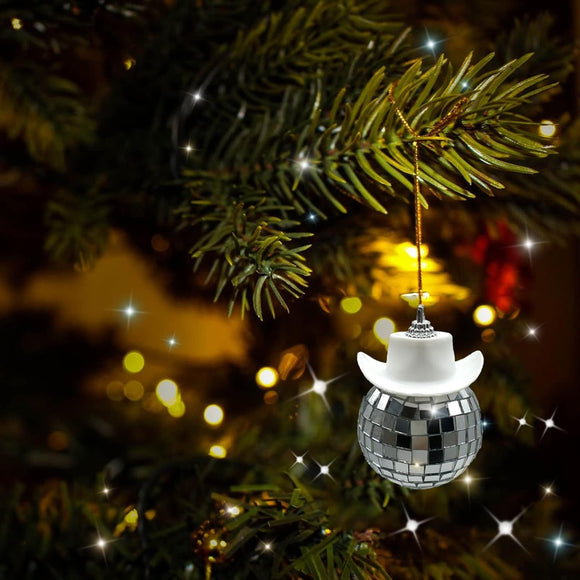 White Car Accessories, Disco Ball Cowboy Hat, Automotive Interior Accessories, Charm for Rear View Mirror