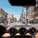 5PCS Hanging Car Air Freshener Auto Interior Decoration 8 ml Oil Diffuser Perfume Aromatherapy Pendant Empty Glass Bottle Fragrance Ornament with Vent Clip Wooden Cap and Rope (5 Rhombic)-5