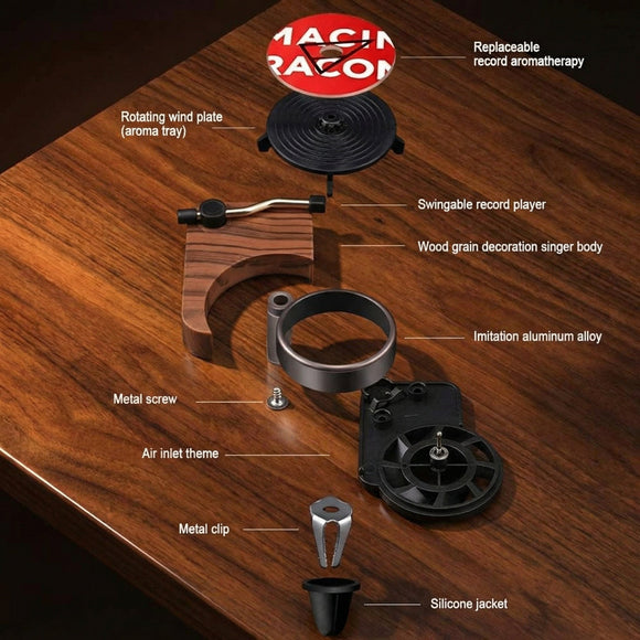 Car Air Freshener Phonograph Record Player Design Turntable Diffuser