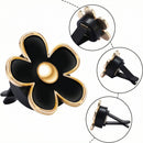 6 Pcs Daisy Flower Air Vent Clip Accessories Air Conditioning Outlet Clip Car Air Freshener Dashboard Accessories Charm Car Inter Decor(2.5 cm 3 cm 3.3 cm Black)-1