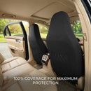 High Back Front Car Seat Covers - Sports Carbon Fiber Mesh Design Universal Fit Airbag Compatible (Black)-3