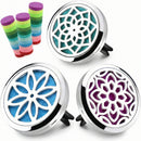 Car Diffuser Vent Clip - 30mm Aromatherapy Essential Oil Car Diffuser Vent Clips with 36 Refill Pads (3 Lotus Vent Clips Metal)-1
