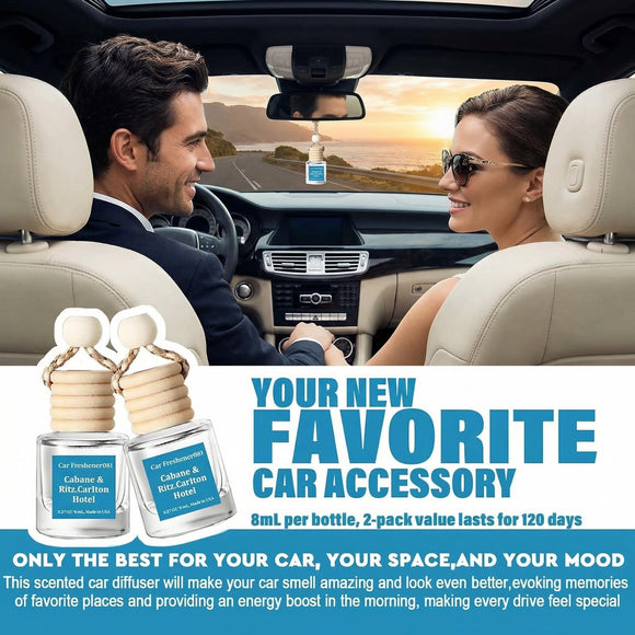 Car Air Freshener Hanging 2 Pack - Hotel Collection Diffuser Oil Inspired by Cabane & Rltz. CarIton Hotel - NO.1012 Fragrance Oil Car Fresheners for Women Made in USA (081)