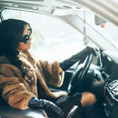 Bling Heart Car Charms Car Accessories for Women, Valentine's Day Gifts Crystal Rear View Mirror Hanging Charms Car Diamond Decoration Lucky Interior Ornament Pendant(9.8 Inch,White)-5