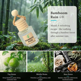 Car Air Freshener Oil Diffuser - Hanging Long Lasting Scent for Car & Home Essential Oil Freshener with Adjustable FragranceBamboo Rain+White Tea - 0