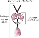 Pink Car Accessories Rose Quartz Crystal Rearview Mirror Hanging Accessories Crystal Car Hanging Ornament Heart Shape Hippie Boho Car Accessories Spiritual Decorations for Women-5