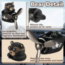 Cartoon Bear Car Air Fresheners 2 Pack Pilot Black Automotive Air Outlet Fan Cool Cute Air Freshener for Car Creative Car Perfume Decoration for Vehicle Vent Scent Clip Diffuser Ornament Accessories-5