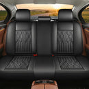 Leather Back Row Seat Covers Waterproof Rear Split Bench Car Seat Covers Vehicle Seat Cushion Cover Protector Universal Fit for Most Cars Sedan SUV Pickup Truck(Back Row/Black)-6