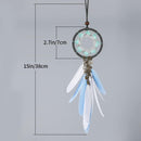 Dream Catcher Car Interior Rearview Mirror Hanging Decor Handmade Grids Nature Feather Small Boho Car Charms Pendant Accessories (Grey Feather)-5
