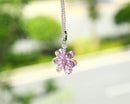 Crystal Flower Car Rear View Mirror Pendant Car Hanging Ornament Car Accessories, Crystal Beads Charm Decor Car Accessories for Women Interior, Pink-5