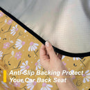 Back Seat Cover for Car Trucks Van SUV Waterproof Rear Bench Towel Seat Covers for Dogs and Kids Automotive Backseat Protector (Chamomile and Yellow)-7