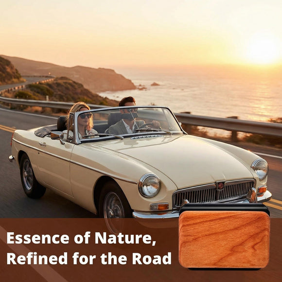 Car Air Freshener - Wood Air Freshener - Car Odor Eliminator for Visor Clip- Natural Scent Starter Kit Vehicle Scent Diffuser for Cabin Truck & SUV (Amber)