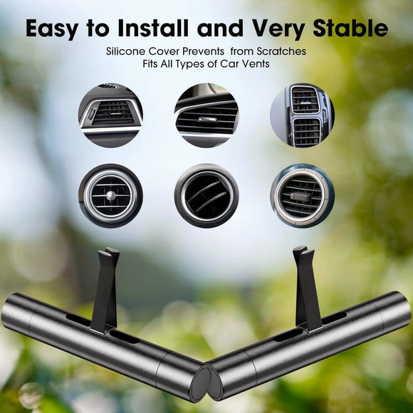 2 Packs Custom Car Air Freshener Diffuser Vent Clips for Car Decoration Accessories with 12 Refill Sticks for Cars Office Kitchen Bathroom Pet Houses | Unscented