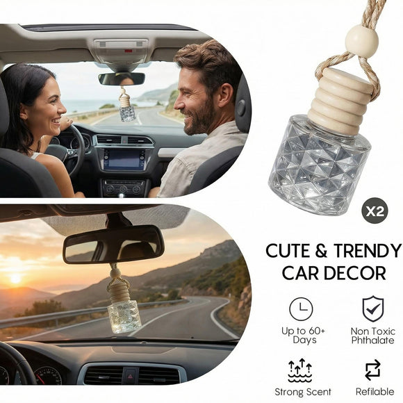 Veloz Hanging Car Air Freshener-Vanilla Cream Scent Long Lasting Essential Oil Car Diffuser without Methyl Carbitol&Hexylene Glycol