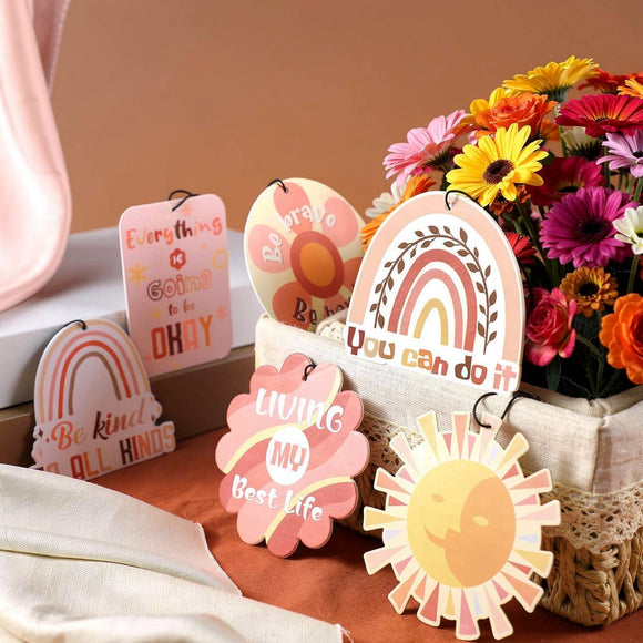 12 Pcs Car Air Fresheners Hanging Car Interior Accessories Boho Essential Oil Scented Diffusers Kawaii Auto Mirror Decor Vehicle Air Fresheners Gift for Women Men(Fresh)