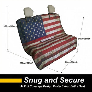 Back Seat Cover for Car Trucks Van SUV Waterproof Rear Bench Towel Seat Covers for Dogs and Kids Automotive Backseat Protector (American Flag)